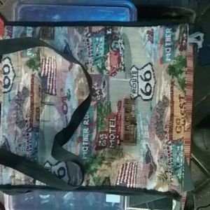 Route 66 tapestry travel bag